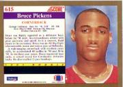 1991 Score #615 Bruce Pickens RC back image