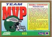 1991 Score #633 Randall Cunningham MVP back image