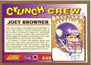 1991 Score #648 Joey Browner CC back image
