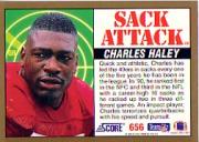 1991 Score #656 Charles Haley SA back image