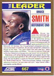1991 Score #667 Bruce Smith TL back image