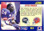 1991 Score #B3 Ottis Anderson SB back image