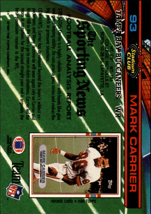 A0730- 1991 Stadium Club FB Card #s 1-250 +Rookies -You Pick- 15+ FREE US SHIP