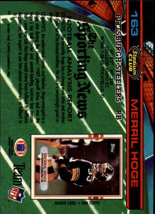 A0730- 1991 Stadium Club FB Card #s 1-250 +Rookies -You Pick- 15+ FREE US SHIP