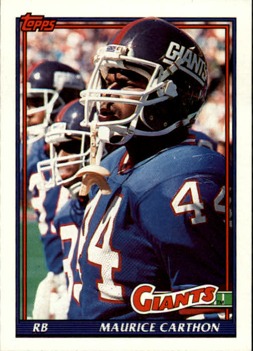 : 1987 Topps #12 Maurice Carthon NY Giants NFL Football