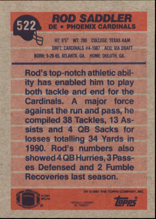 B2566- 1991 Topps Football Cards 501-660 +Inserts -You Pick- 15+ FREE US SHIP - Picture 49 of 343