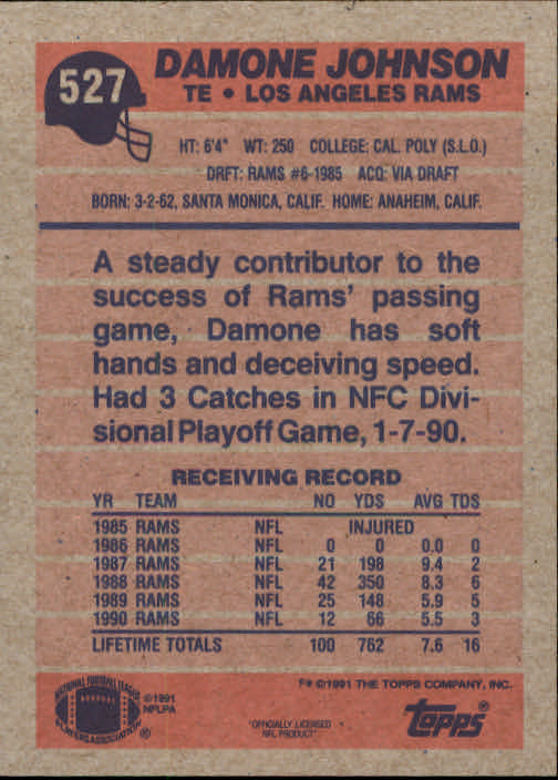 B2566- 1991 Topps Football Cards 501-660 +Inserts -You Pick- 15+ FREE US SHIP - Picture 59 of 343