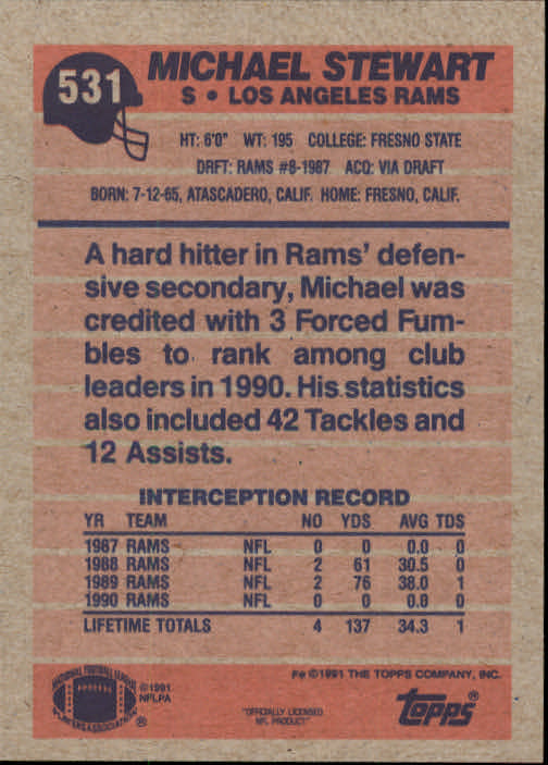 B2566- 1991 Topps Football Cards 501-660 +Inserts -You Pick- 15+ FREE US SHIP - Picture 67 of 343