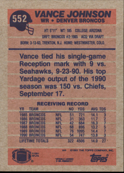 B2566- 1991 Topps Football Cards 501-660 +Inserts -You Pick- 15+ FREE US SHIP - Picture 107 of 343