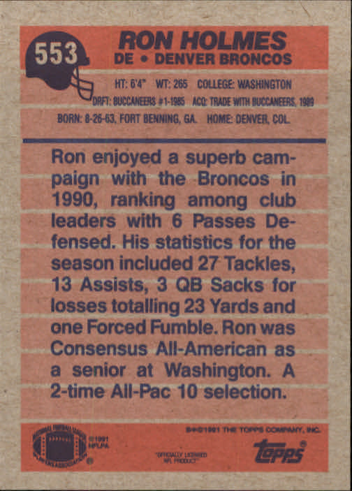 B2566- 1991 Topps Football Cards 501-660 +Inserts -You Pick- 15+ FREE US SHIP - Picture 109 of 343