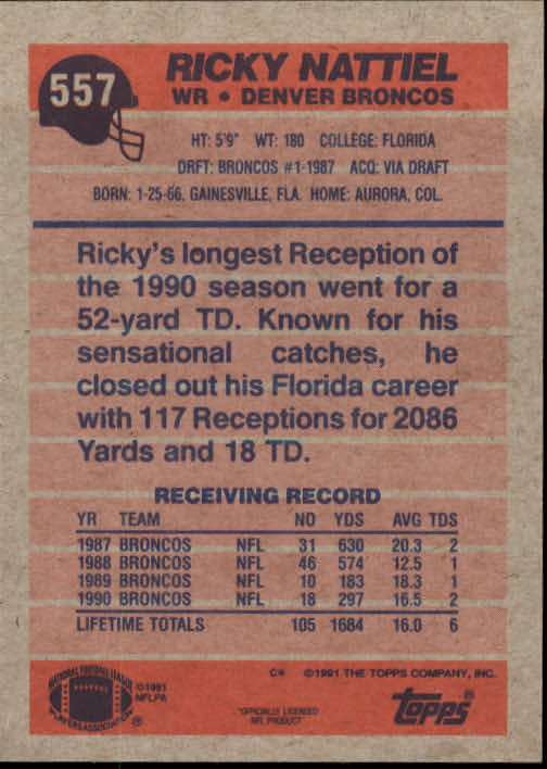 B2566- 1991 Topps Football Cards 501-660 +Inserts -You Pick- 15+ FREE US SHIP - Picture 115 of 343