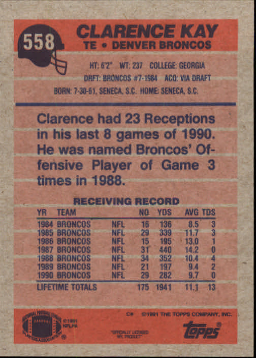 B2566- 1991 Topps Football Cards 501-660 +Inserts -You Pick- 15+ FREE US SHIP - Picture 117 of 343