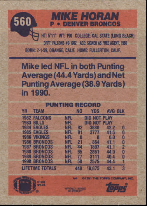 B2566- 1991 Topps Football Cards 501-660 +Inserts -You Pick- 15+ FREE US SHIP - Picture 121 of 343