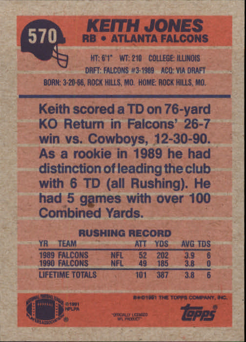 B2566- 1991 Topps Football Cards 501-660 +Inserts -You Pick- 15+ FREE US SHIP - Picture 139 of 343