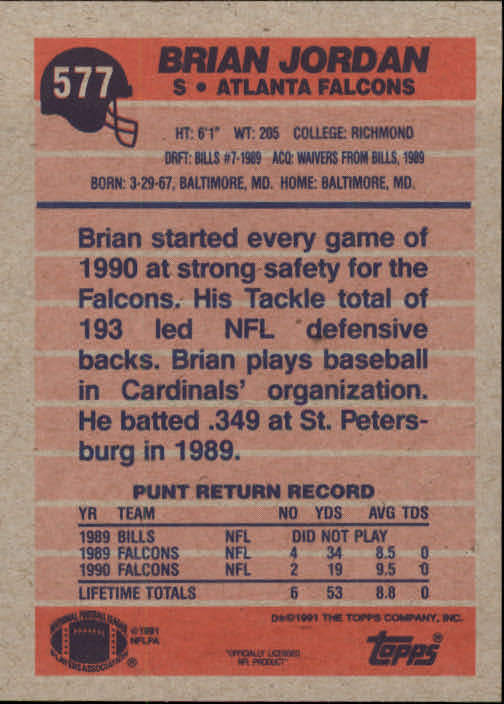 B2566- 1991 Topps Football Cards 501-660 +Inserts -You Pick- 15+ FREE US SHIP - Picture 151 of 343