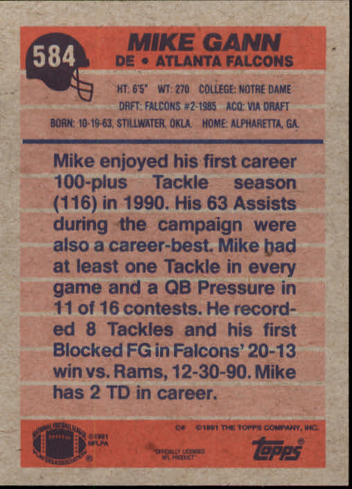 B2566- 1991 Topps Football Cards 501-660 +Inserts -You Pick- 15+ FREE US SHIP - Picture 163 of 343