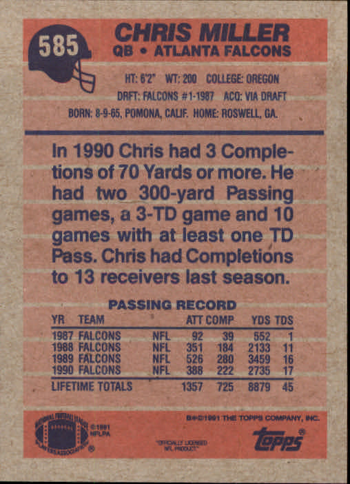 B2566- 1991 Topps Football Cards 501-660 +Inserts -You Pick- 15+ FREE US SHIP - Picture 165 of 343
