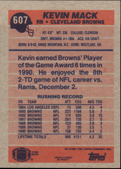 B2566- 1991 Topps Football Cards 501-660 +Inserts -You Pick- 15+ FREE US SHIP - Picture 209 of 343
