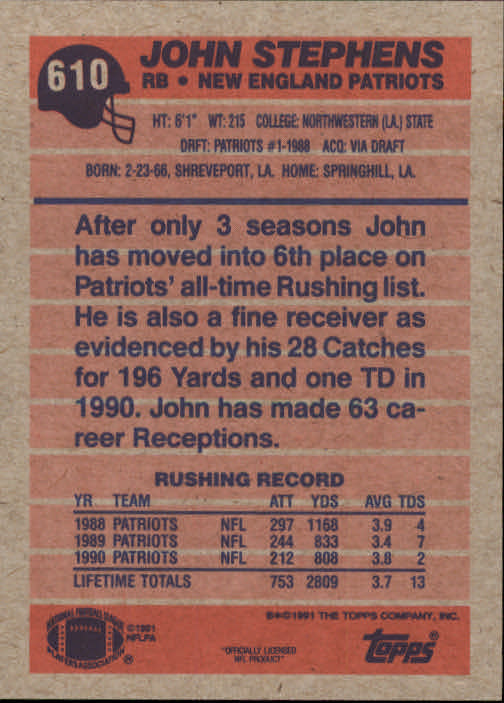 B2566- 1991 Topps Football Cards 501-660 +Inserts -You Pick- 15+ FREE US SHIP - Picture 215 of 343