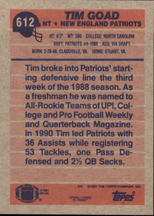 B2566- 1991 Topps Football Cards 501-660 +Inserts -You Pick- 15+ FREE US SHIP - Picture 219 of 343