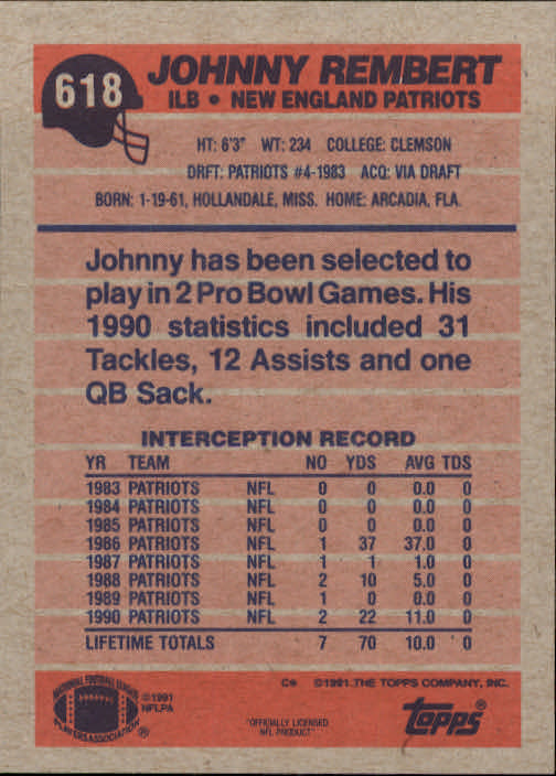 B2566- 1991 Topps Football Cards 501-660 +Inserts -You Pick- 15+ FREE US SHIP - Picture 229 of 343