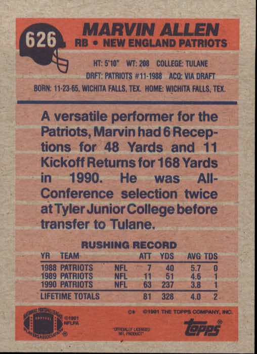 B2566- 1991 Topps Football Cards 501-660 +Inserts -You Pick- 15+ FREE US SHIP - Picture 241 of 343