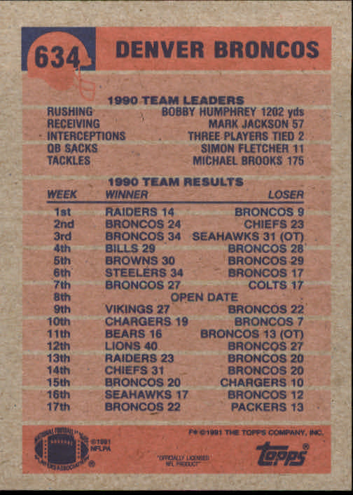B2566- 1991 Topps Football Cards 501-660 +Inserts -You Pick- 15+ FREE US SHIP - Picture 257 of 343