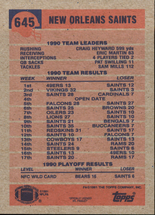 B2566- 1991 Topps Football Cards 501-660 +Inserts -You Pick- 15+ FREE US SHIP - Picture 279 of 343