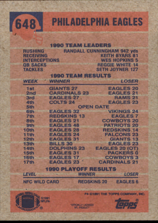 B2566- 1991 Topps Football Cards 501-660 +Inserts -You Pick- 15+ FREE US SHIP - Picture 285 of 343