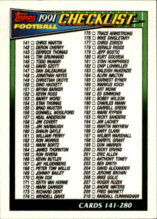 B2566- 1991 Topps Football Cards 501-660 +Inserts -You Pick- 15+ FREE US SHIP - Picture 302 of 343