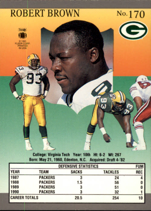 1991 Ultra #170 Robert Brown back image