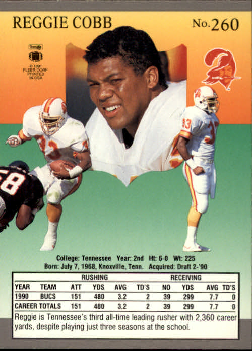1991 Ultra #260 Reggie Cobb back image