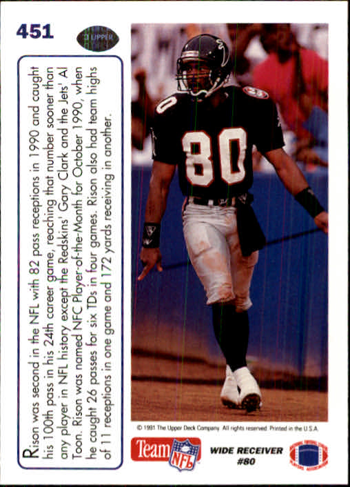 1991 Upper Deck #451 Andre Rison MVP back image