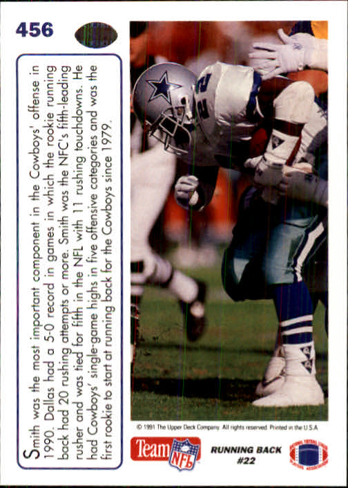 1991 Upper Deck #456 Emmitt Smith MVP back image