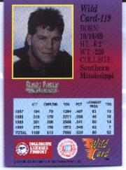 1991 Wild Card Draft 20 Stripe #119 Brett Favre back image