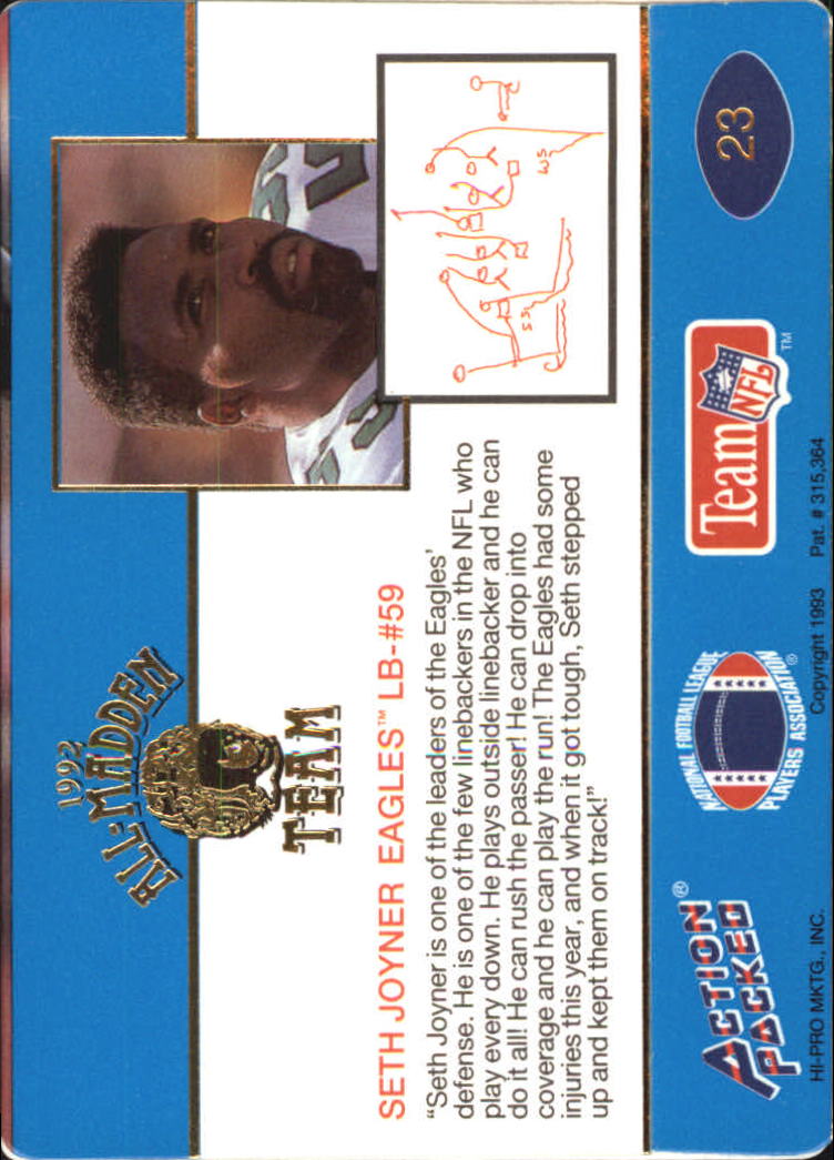 1992 Action Packed All-Madden Football "Main Set" Base Cards - Picture 37 of 97