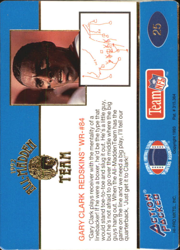1992 Action Packed All-Madden Football "Main Set" Base Cards - Picture 41 of 97