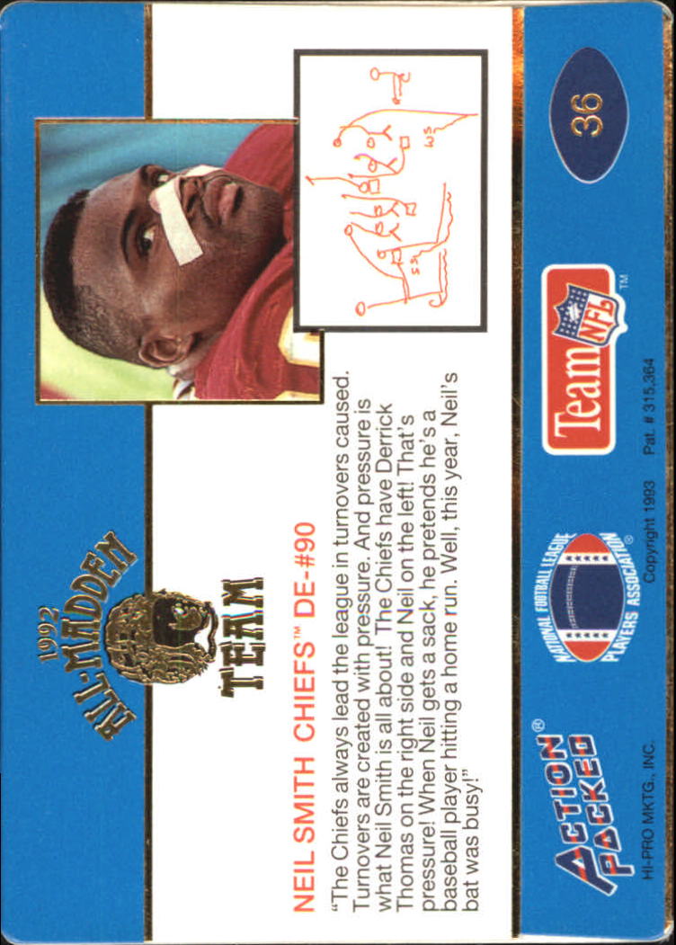 1992 Action Packed All-Madden Football "Main Set" Base Cards - Picture 63 of 97