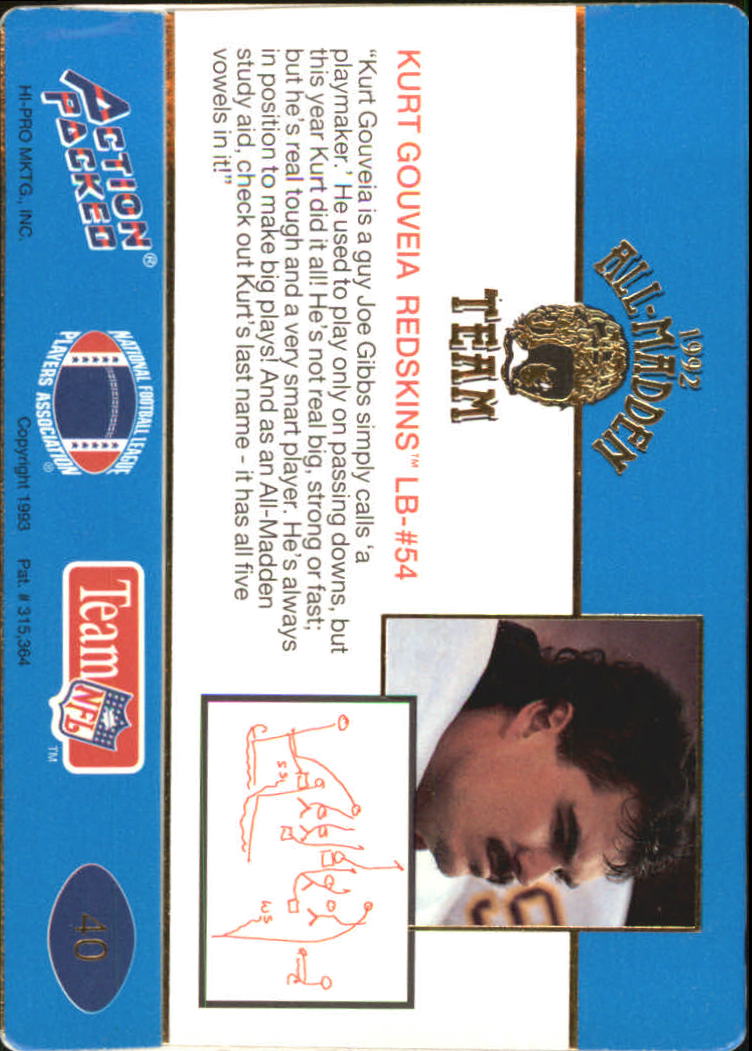 1992 Action Packed All-Madden Football "Main Set" Base Cards - Picture 69 of 97