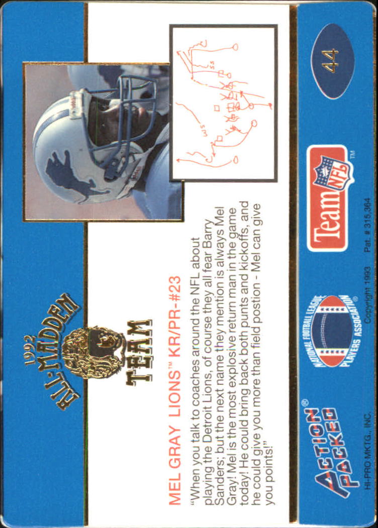 1992 Action Packed All-Madden Football "Main Set" Base Cards - Picture 77 of 97