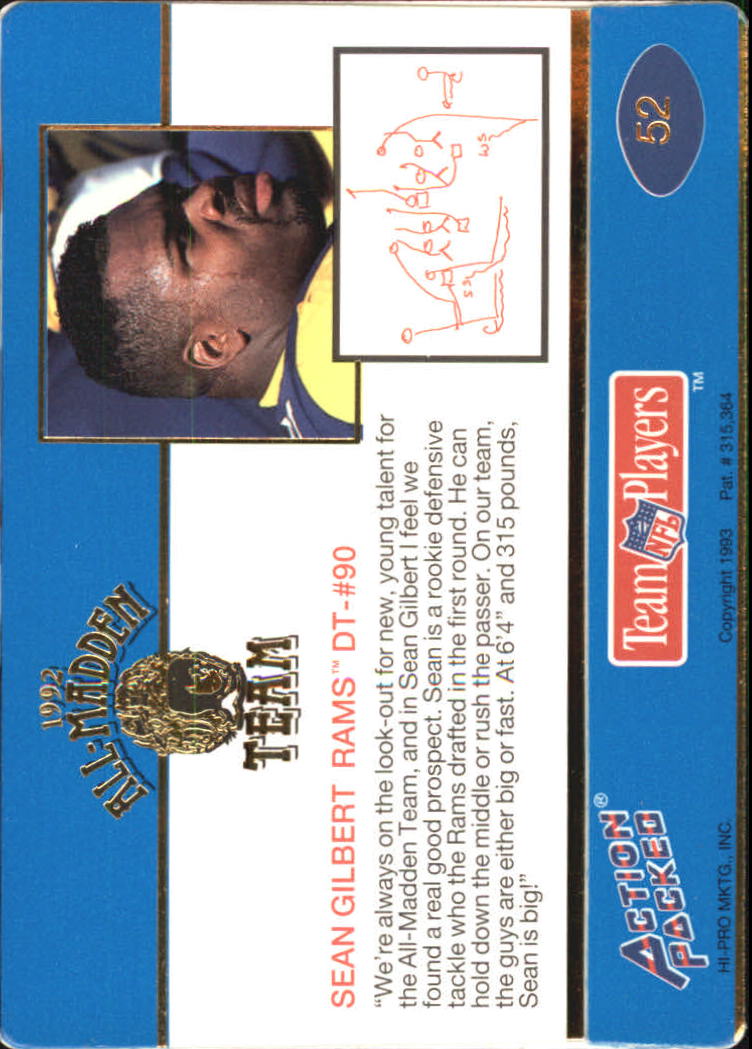 1992 Action Packed All-Madden Football "Main Set" Base Cards - Picture 93 of 97
