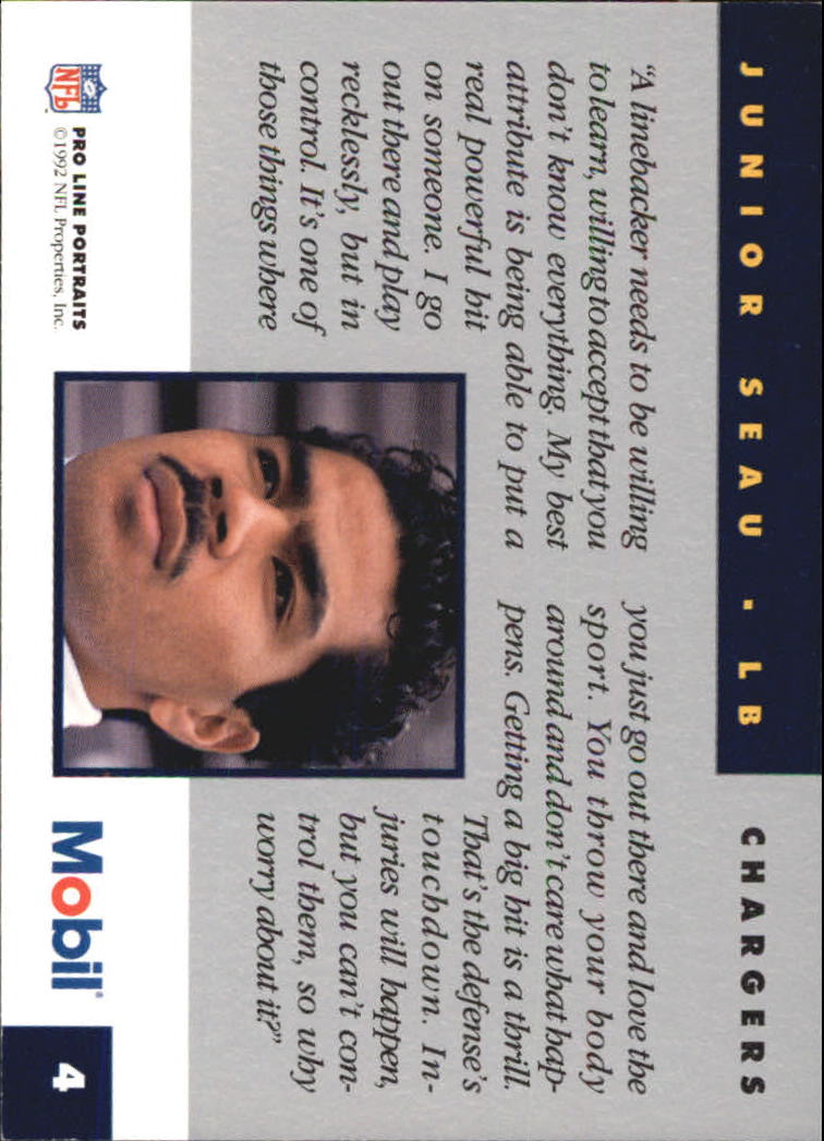 1992 Pro Line Mobil Football Cards - Picture 9 of 145