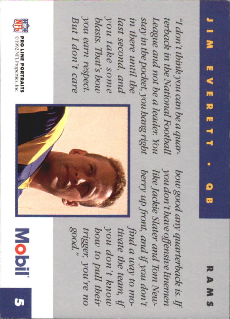 1992 Pro Line Mobil Football Cards - Picture 11 of 145
