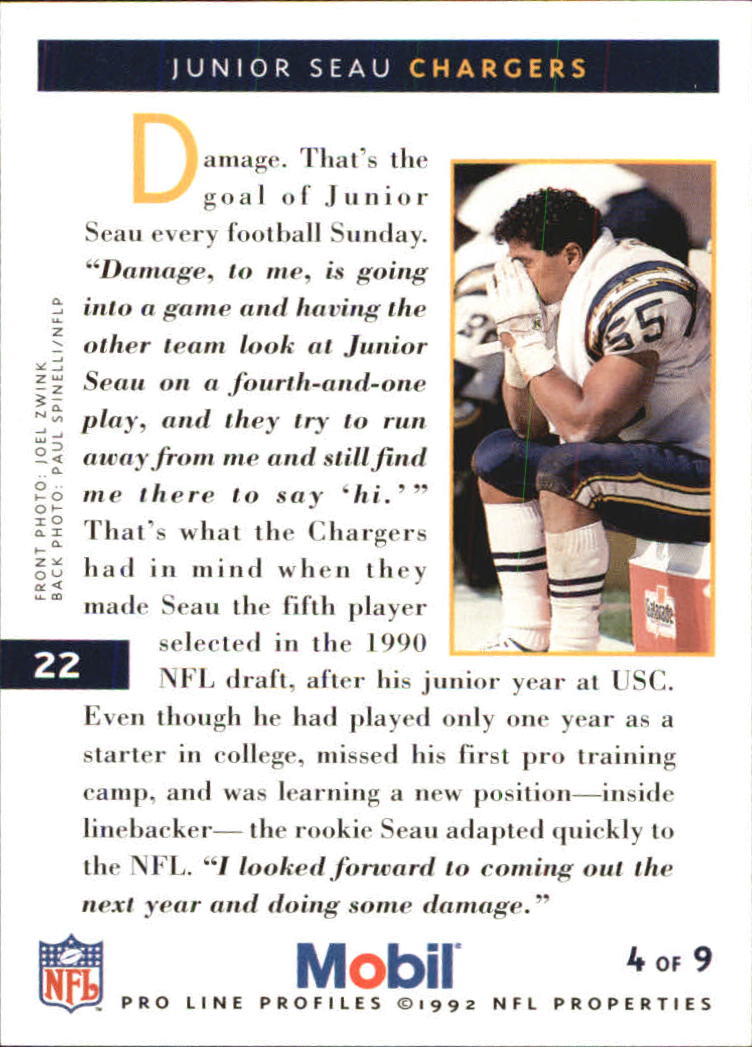 1992 Pro Line Mobil Football Cards - Picture 45 of 145