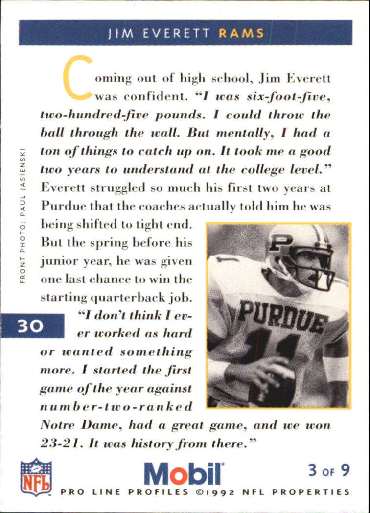 1992 Pro Line Mobil Football Cards - Picture 61 of 145