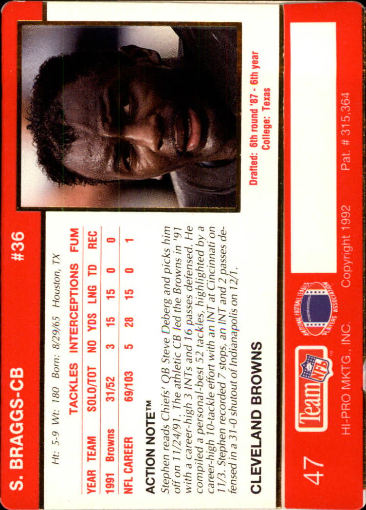 1992 Action Packed #47 Stephen Braggs back image