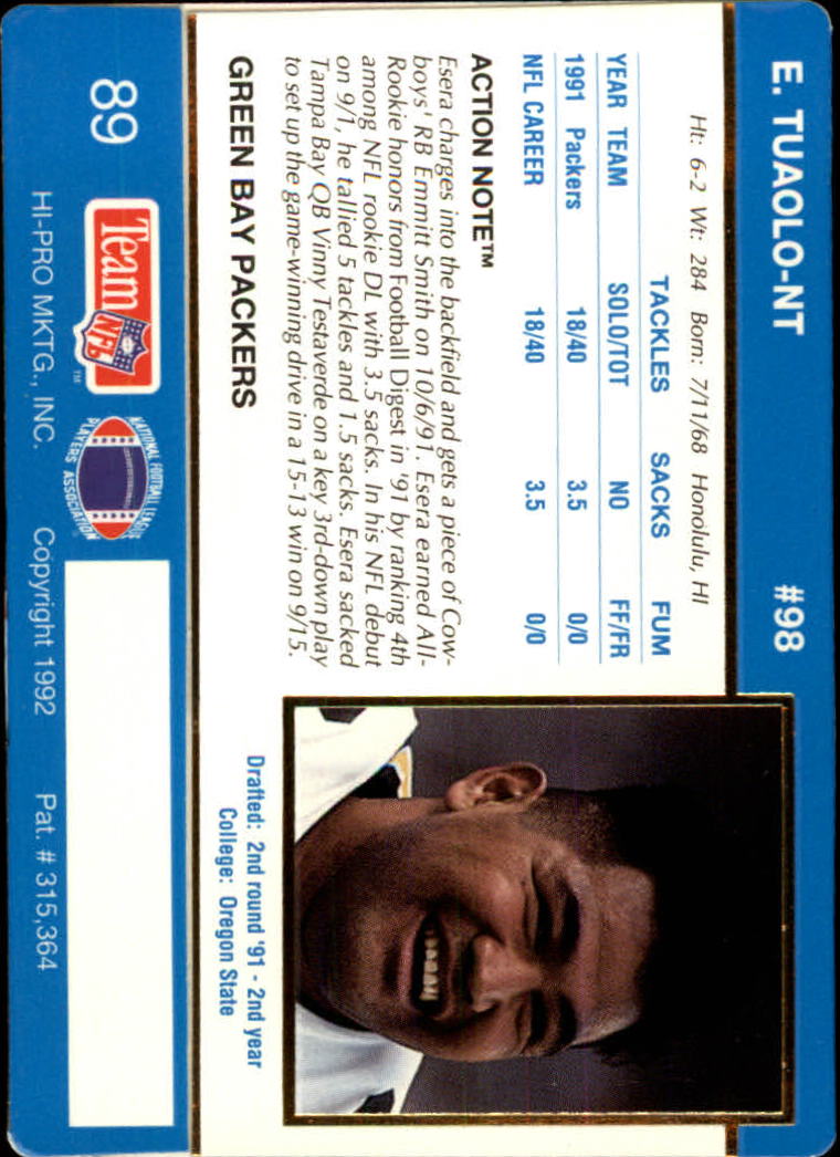 A0627- 1992 Action Packed Football Card #s 1-200 -You Pick- 15+ FREE US SHIP - Picture 175 of 391