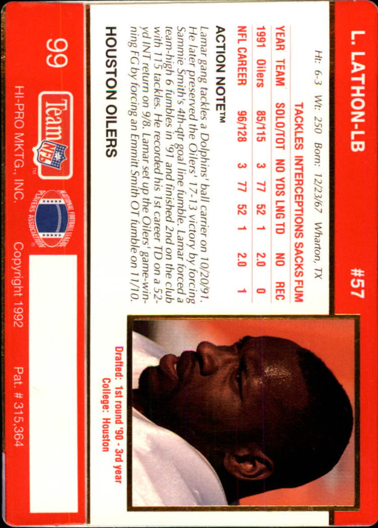 A0627- 1992 Action Packed Football Card #s 1-200 -You Pick- 15+ FREE US SHIP - Picture 195 of 391