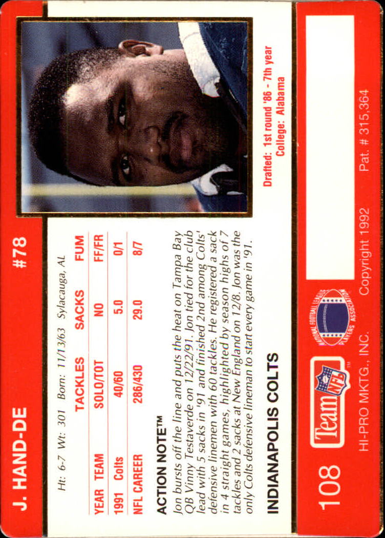 A0627- 1992 Action Packed Football Card #s 1-200 -You Pick- 15+ FREE US SHIP - Picture 213 of 391