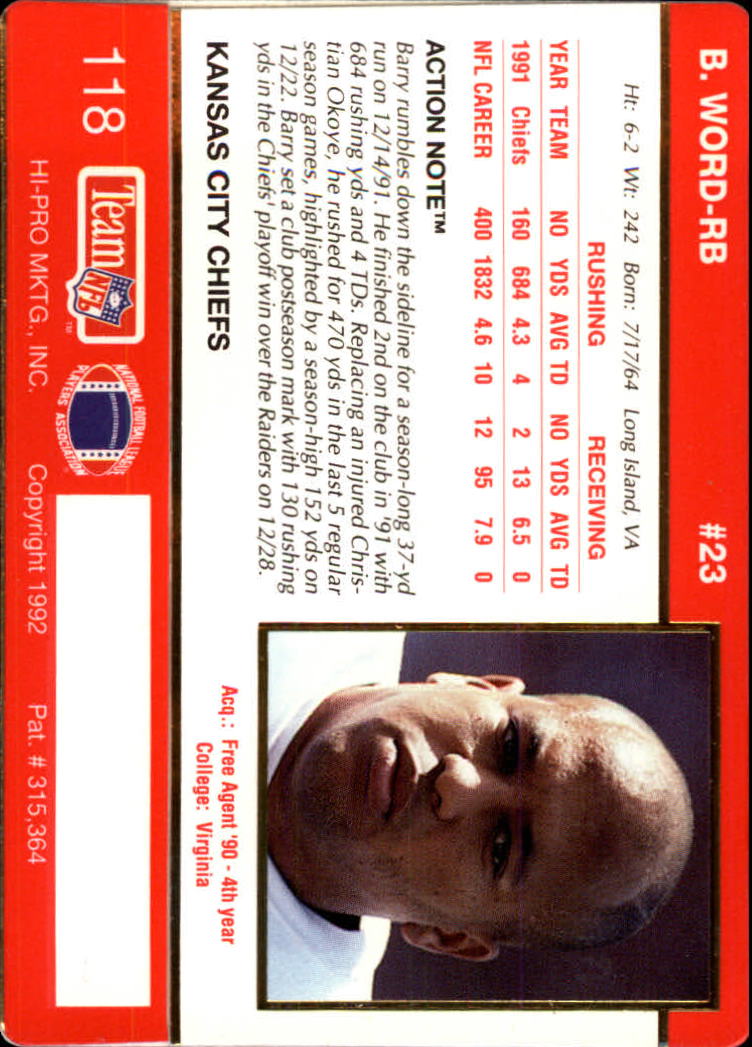 A0627- 1992 Action Packed Football Card #s 1-200 -You Pick- 15+ FREE US SHIP - Picture 233 of 391